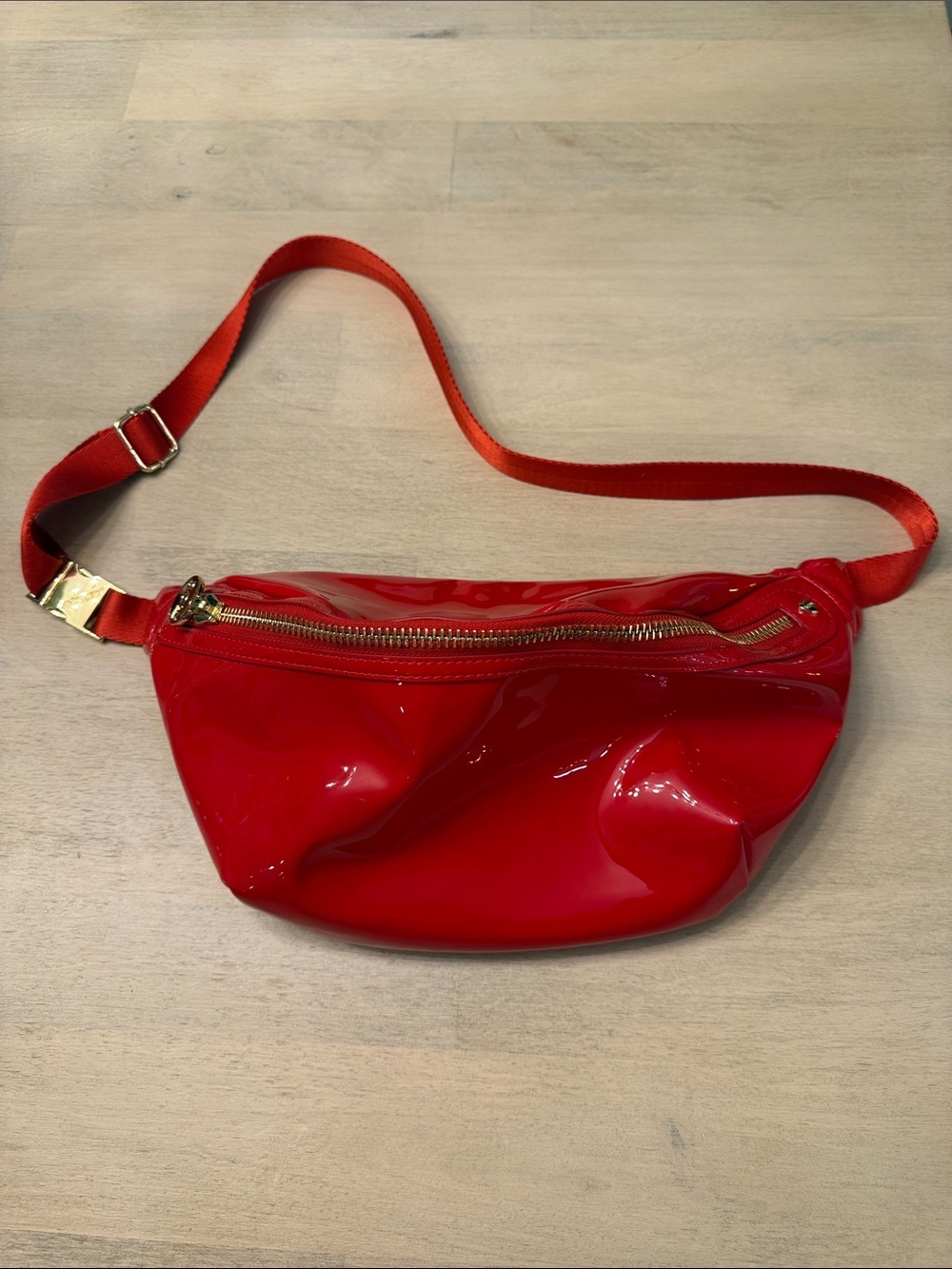 New - Stoney Clover Jumbo Red Patent Crossbody Belt Bag